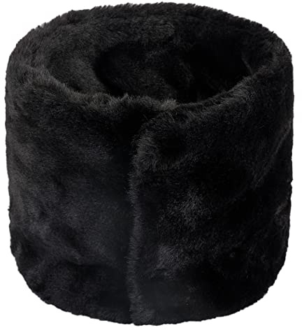 Surakey Femme Tour de Cou, Hiver Echarpe Doux Chaud Fausse Fourrure Cache-Cou Écharpe, Peluche Épaisse Chauffe-Cou Écharpes Chauffante, Ronde Écharpe Tube Mode pour Hommes Femmes (Noir)