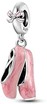 Streetculture Tanzschuhe Ballerina Ballett Tanz Schuhe Ballerinaschuhe Tanzsport Bühnentanz - Charm 925 Silber Bettelarmband Anhänger Schmuck Geschenk Sterlingsilber