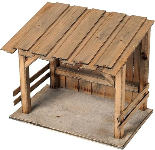 FADEDA Stall Hammersee/Höhe:21 cm/handbemalt/detailgetreue Krippen Figuren - Weihnachten Tisch Dekoration Krippe Zubehör