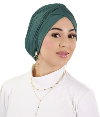 Lamis Hijab Premium jersey ribbad turban för muslimska kvinnor TU-6