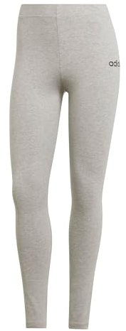 adidas Damen Essentials Linear Cotton Leggings Tights, Medium Grey Heather/Black, XS