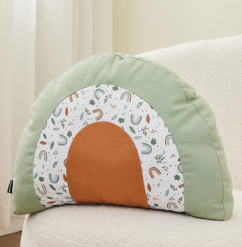 ALAVYA HOME® Dekokissen Kinderkissen Regenbogen für Hausbett Kinderbetten - D40 cm I Kuschelkissen Kinder Flauschig mit Füllung, Zierkissen für Babyzimmer Kinderzimmer Deko - 40 x 30 cm