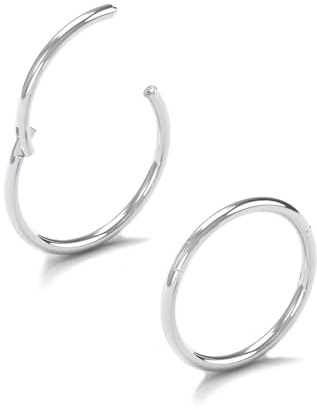 AceFun 2 pezzi 20G argento piercing naso anello 7mm gioielli piercing naso acciaio inox setto cerniera segmento anello cerchio labbra anelli anello helix cartilagine orecchini rook
