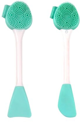 Brosse Nettoyante Visage, Brosse Visage, Brosse Visage Manuelle, Exfoliating Brush, Brosse à Nez, Nettoyage en Profondeur, Pour le Visage, Pour tous les Types de Peau (2 pièces, vertes)