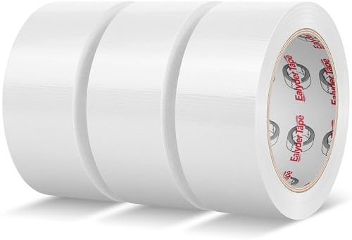 Ealyder Tape Cinta adhesiva americana 50 mm x 27.4 m, Cinta impermeable de tela de para reparaciones, bricolaje, manualidades, uso en interiores y exteriores (3 Rollos - Blanca)