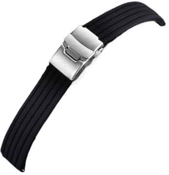 18mm 20mm 22mm 24mm band Quick Release klockarmband Silikon Armband Mjukt gummi Smartwatch Klocktillbehör(schwarz,18mm)