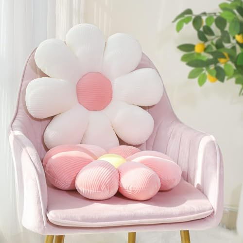 diyannuo 2 PCS Flower Pillow, Flower Shaped Throw Pillow Cute Chair Seat Cushion for Bedroom and Living Room Décor
