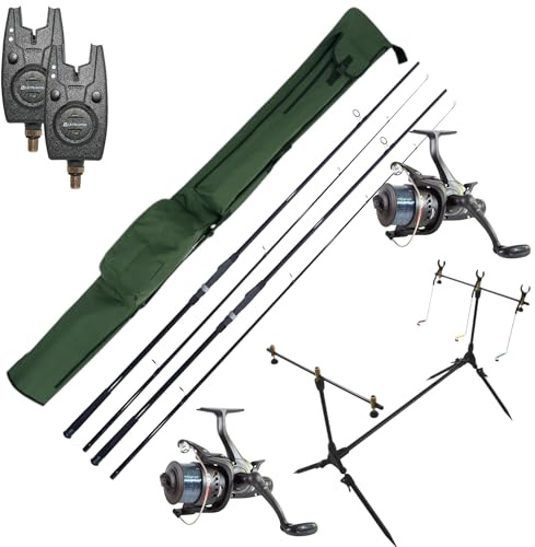 Ultimate Session Carp Set avec, Cannes, Moulinets, Détecteurs, Rod Pod Et Fourreau - Ensemble Carpe