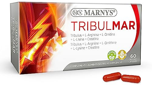 Marnys Tribulmar Con Tribulus, L-Arginina, L-Ornitina, L-Lisina y Creatina, Para Resistencia y Potencia Muscular, Vida Activa y Ejercicio Físico Intenso, 60 Cápsulas vegetales