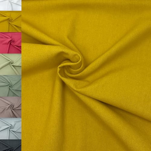 MAGAM-Stoffe Paris fester Canvas Stoff Kleidung Polsterstoff Meterware 50cm (02. Senf-Gelb)