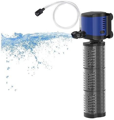 Aquarium Filter Powerful 260GPH for 35-75 Gallon Fish Tank Small Pond Fountain, Wave-maker Submersible Water Pump Turtle Tank Filter for Saltwater & Freshwater System