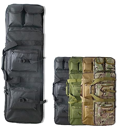 DFANCE Bolsa para Doble Rifle Escopeta Airsoft,Bolsa Táctica Funda para Arma Funda para Transporte de Armas para Rifles Pistolas Municiones,Accesorios para Armas de Fuego,84cm,Black