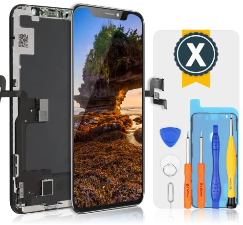 bokman- FHD Écran pour iPhone X, 5,8 Pouces LCD Remplacement de l'écran Tactile (Face ID, True Tone Programmable)