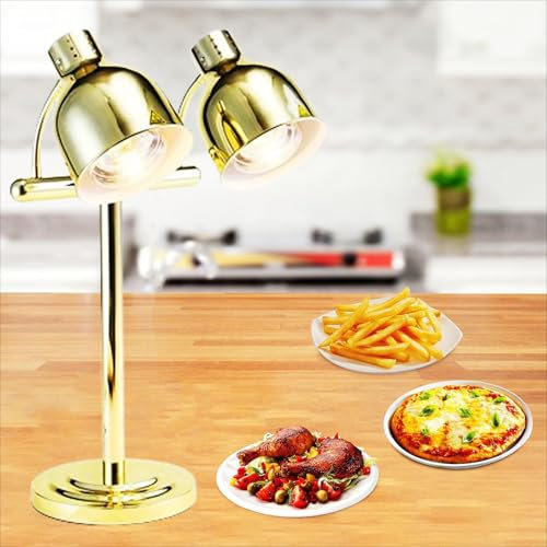 HmLotd Lampe chauffante pour Aliments, Lampe chauffante pour Restauration, réglage de l'angle sur Tout Le pourtour, avec Trous de Dissipation de la Chaleur, Base en Acier Inoxydable pour Restaurant