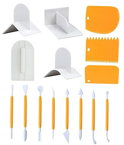 Cabilock Ensemble Doutils À Gâteau 15 Pièces Grattoir À Fondant Glaçage Lisseur Stylos À Sculpter Léger À Gratter
