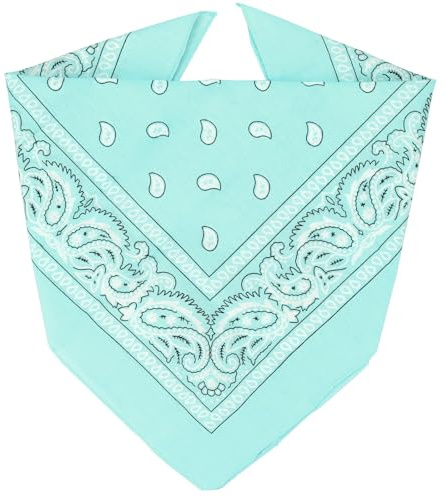 ZENO Bandana Verde Claro – 100% Algodón & Fibra Natural – Pañuelo Cabeza Hombre y Mujer Sin Poliéster – Suave, Resistente & Lavable – Bandana Hombre y Mujer – Unisex & Niños