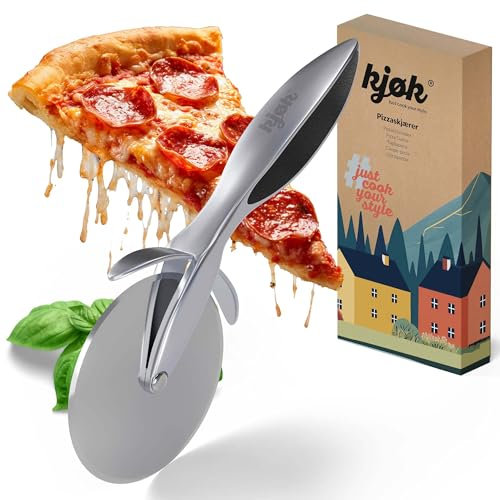 kjøk Premium Rotella Tagliapizza Grande Ø con Lama in Acciaio Inox da 68mm – Manico in Lega di Zinco – Ruota taglia pizza professionale di qualità gastronomica pizza Cutter