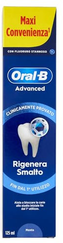 Oral-B Dentifricio Advanced Rigenera Smalto, Sapore Menta Piperita e Eucalipto 125 ml, Advanced Sensitivity Protection, 125ml