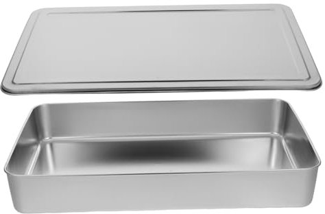 EXHUMKY Teglia Da Forno Rettangolare in Acciaio Con Adatta Per Torte Brownies e Casseruole Costruzione Affidabile e Facile Da Pulire