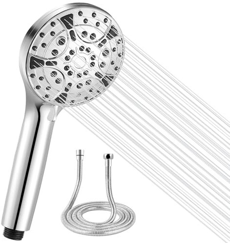 Shower Head and Hose 2M High Pressure Boosting Shower Heads Powerful Universal Water Saving Handheld Showerhead Set with 10 Spray Modes