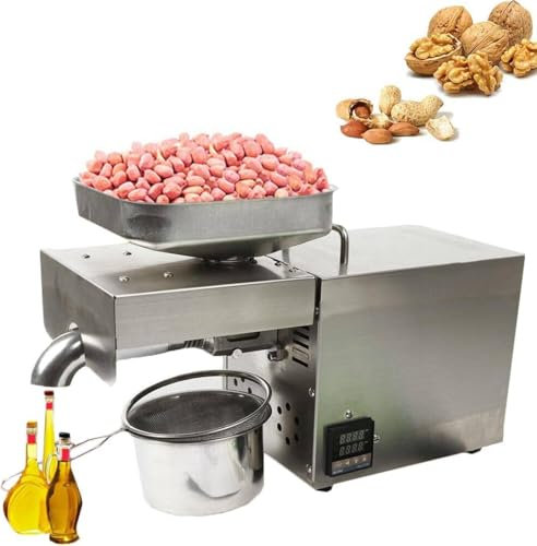 Gewerbliche Ölpresse, 1500-Watt-Ölpresse, vollautomatische Heiß- und Kaltölpresse, geeignet für Erdnüsse, Walnüsse, Sesam usw.