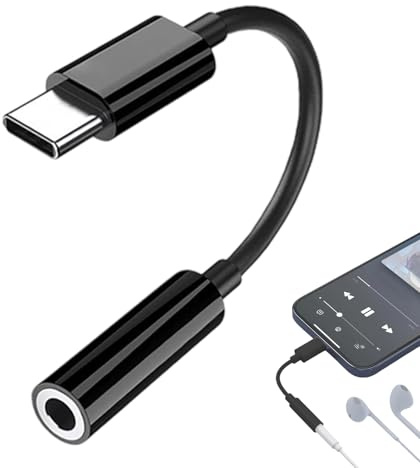 USB C hörlursadapter till 3,5 mm jackkontakt, 3,5 mm uttag för studioinspelning, hörlurar för smarttelefonspel, Dj-surfplatta, musikuppspelning | Cab
