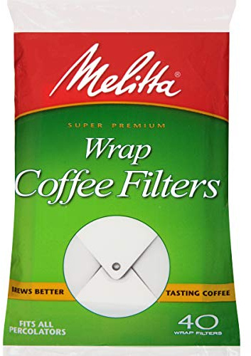 Melitta Percolator Wrap-Around Coffee Filters, White, 40 Count (Pack of 12) 480 Total Filters Count