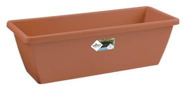 elho Barcelona Balkonkasten 70 - Übertopf für Balkon & Außen - Ø 69.8 x H 16.0 cm - Braun/Terra