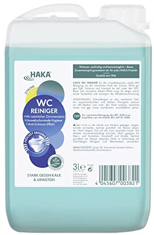 HAKA WC Reiniger Gel Citrus Nachfüller, 3L, extra stark gegen Kalk, Urin- & Wasserstein, langanhaltende Frische, Toilettenreiniger mit umweltfreundlicher Milchsäure