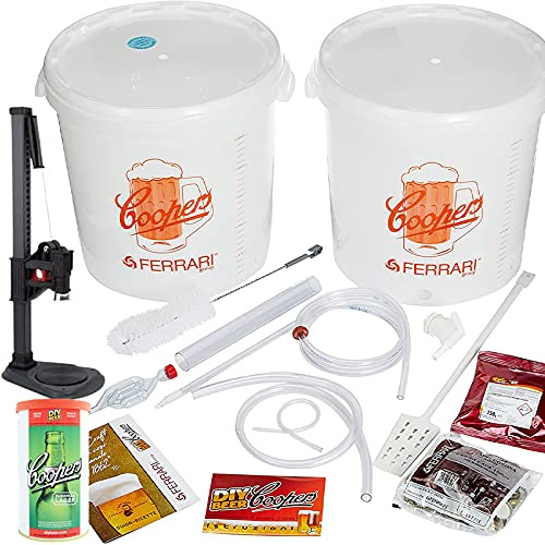 Palucart Kit Birra ''Lusso'' Artigianale Fai da Te con Malto European Lager + 1 Tappatrice a Colonna e Tappi