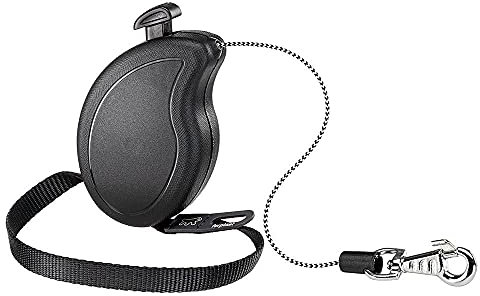 Ferplast Hundeleine Flippy ONE, Rollleine kleine Hunde bis 8 kg. Ausziehbare Schnur max. 3 m. Einzelner Verriegelungs- und Entriegelungsknopf, schwarz