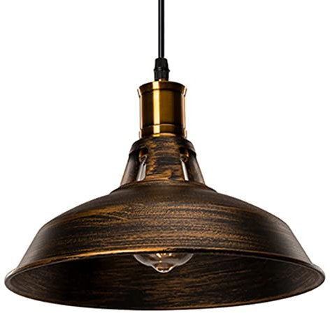 STOEX Lustre Suspension Industrielle Vintage E27 Lampe Plafonniers Retro Abat-jour pour Cuisine Salle à manger Salon Chambre Restaurant Laiton