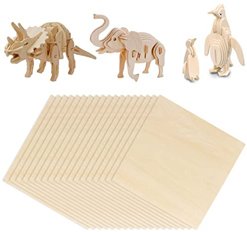 LOLYSIC Lot de 12 Contreplaqué 300x300x3mm feuilles de tilleul,Feuilles de bois minces,Feuilles de contreplaqué,Feuilles de bois de tilleul, le projet de bricolage, le modélisme architectural