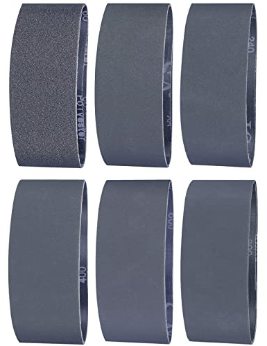 Sruhrak Slipbälte 100 x 915 mm – 12 st kiselkarbid slipremmar 2 x 60/120/240/400/600/800 blandade korn högpresterande kiselkarbidslipmedel för knivslipning och metallarbete