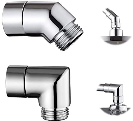 2 stück Handbrause Adapter Duschkopf Winkel 90/135 Grad, Duschschlauch Anschluss Adapter, Hahnverlängerung 1/2 Zoll Bathroom Accessories für Handbrause Beweglich Duscharmanschluss (Kupfer)