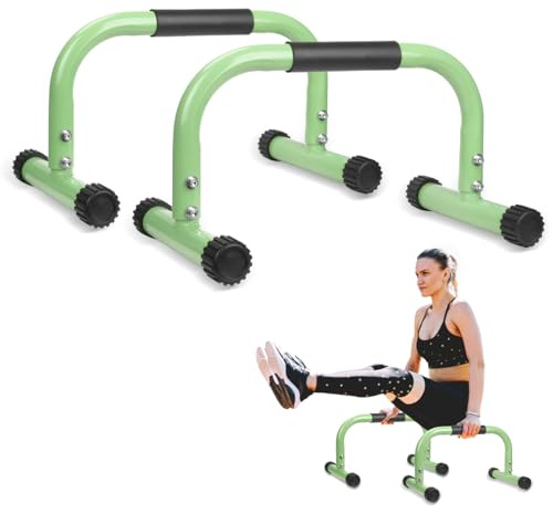 AmazeFan Parallettes Bars, Push Up Bars Strength Training For Handstands, Full Planche & Dips, Calisthenic, Gymnastic, [16.6x10x10in] Push Up Stands Handle for Floor Workouts Calisthenics Equipment