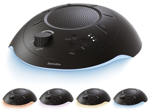 Homedics Sleep Better Portable Sound Machine, Night Light, Black