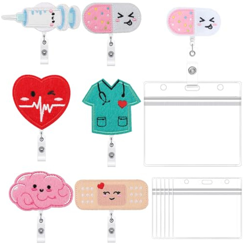 Bangbobi Accesorios para Enfermeras portatarjetas de identificación de 6 Tarjetas con Etiqueta de Nombre de Enfermera, portatarjetas de identificación de Enfermera