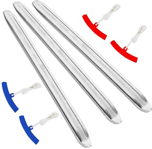 Kezidhp Kit de Demonte Pneu Moto 3pcs 30cm en Acier au Manganèse avec 4 Protège-Jantes - Levier à Pneu Manuel pour Moto, Voiture, Scooter, Vélo - Outil Durable pour Démonte et Montage de Pneumatiques