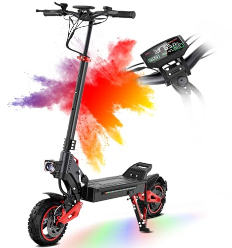 10.5'' Electric Scooter Adult,45-55km Range,Foldable Pure Scooters 48V 18Ah Battery, Double Braking System Shock Absorption All Terrain Electric Scooters for Adults Teens Gift,150kg Load