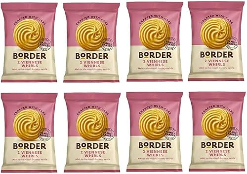 20 x Borders Biscuits Viennese Whirls Flavour Cookies (2 Biscuits Per Pack) Total 40 Biscuits