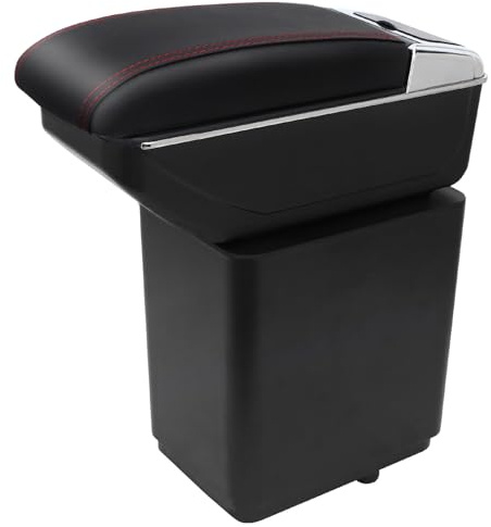 YJYWZH Bracciolo Centrale per Fiat Doblo (2022–2025) – Doppio vano Portaoggetti, Funzione Portabicchiere Integrata, Coperchio Scorrevole, Comfort di Guida