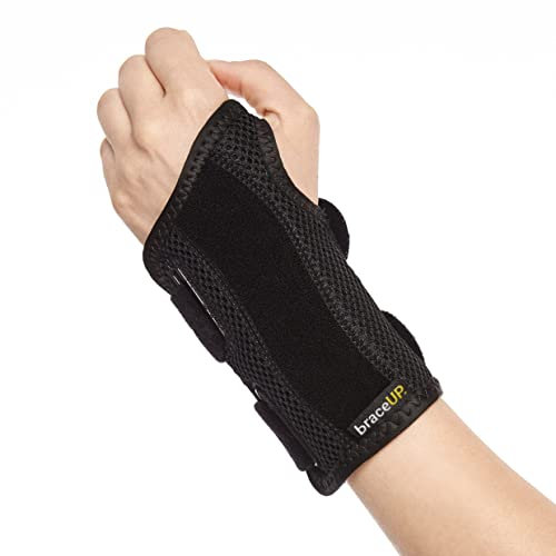 BraceUP Handgelenkbandage - Handgelenk Bandagen, Handgelenkbandage, Handgelenkstütze, Karpaltunnelsyndrom und Tendinitis-Schmerzlinderung (Linke Hand, L/XL)