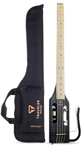 Traveler Guitar Ultra-Light Bassgitarre, Schwarz glänzend (ULB BKGMP)