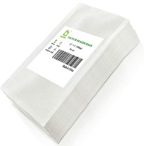CL CANLENPK Lot de 100 mini sacs d'emballage sous vide de 7 x 10 cm, petits sacs de rangement prédécoupés pour aliments, collations, fruits, noix, bouillir la vapeur, congeler, sacs hermétiques de