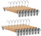 Tosnail Confezione da 15 grucce in legno naturale da 35,6 cm, per gonne e pantaloni, con clip e gancio girevole a 360°, resistenti, colore naturale