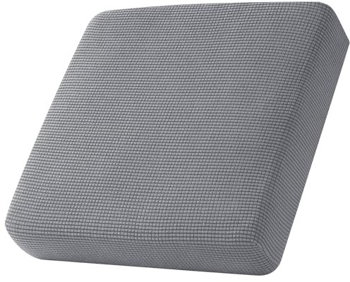 Sofa Sitzkissenbezug, Sofa Sitzkissenbezug Stretch, Elastischer Kissenbezüge, Husse Überzug Bezug Für Sofa Sitzkissen, rutschfest Stoff Tartan (Hellgrau,Großer 1-Sitzer)
