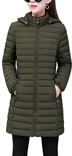 ORANDESIGNE Piumino Trapuntato Leggero da Donna Giacca Caldo Giubbotto Invernale Slim Fit Cappotto con Cappuccio Giubbino Aderente di Media Lunghezza