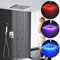 Système de douche LED, système de douche encastré, douche de pluie, douche de tête avec lampe LED, changement de couleur selon la température de l'eau pour salle de bain