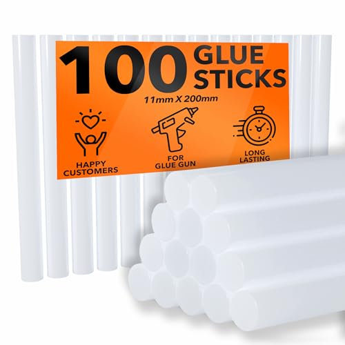 ZENO Glue Sticks for Glue Gun | Hot Glue Sticks | Glue Gun Sticks | Adhesive Sticks Perfect for DIY Craft Projects and Sealing | Melt Adhesive Glue Sticks | 11mm x 200mm | 100 Count